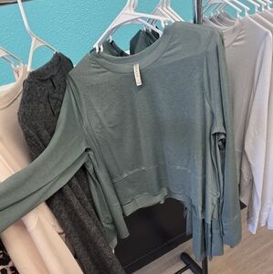 Elegant Sage Long Sleeve Women's Top